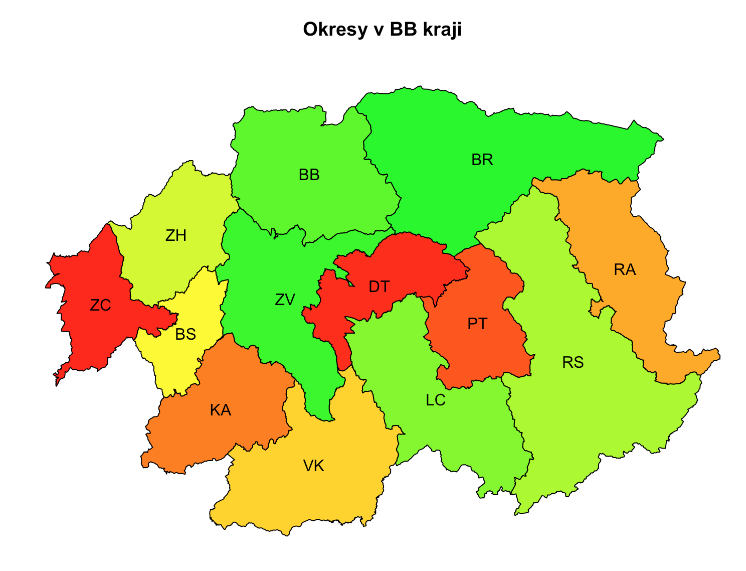 Kreslenie máp v prostredí R je priamočiare.